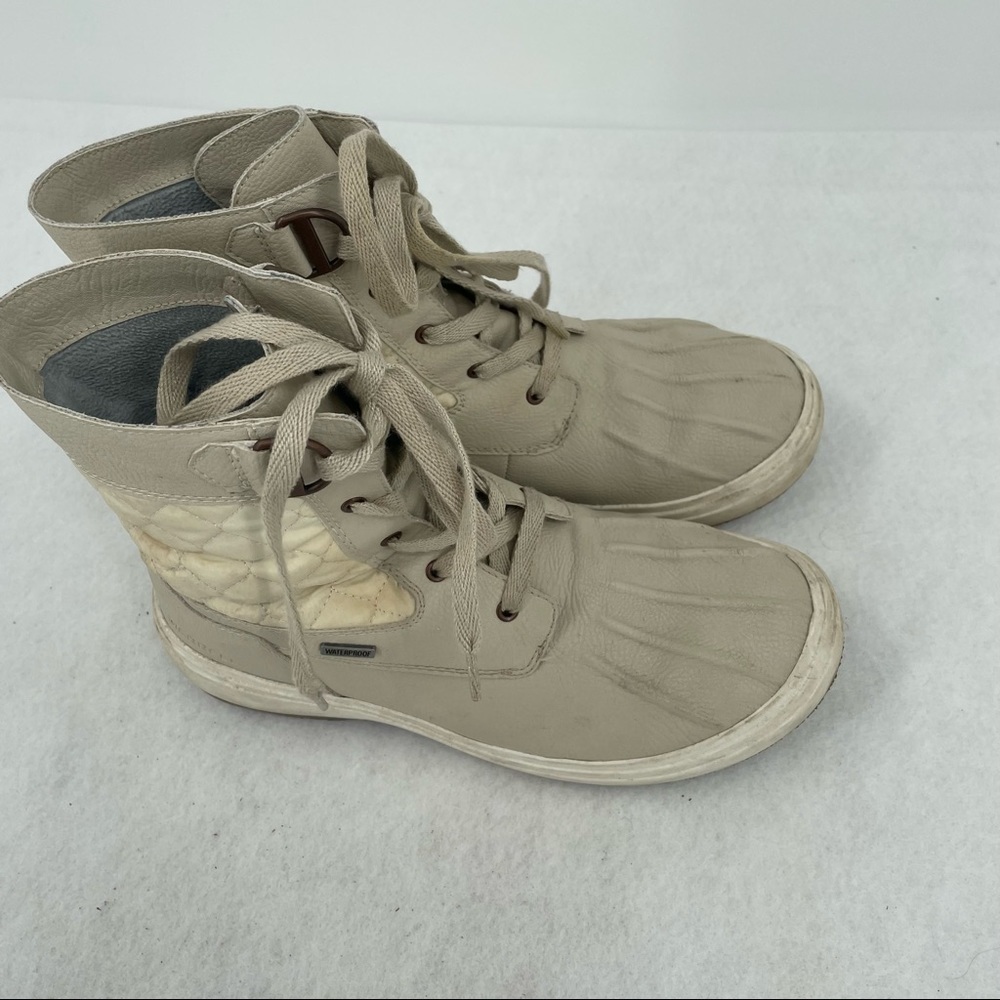 MERRELL Women’s Holly Mid Waterproof Lace Up Duck Boot Rain Boot in Oyster sz: 8 - Picture 9 of 12